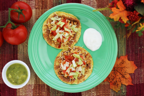Turkey Tostadas on a plate