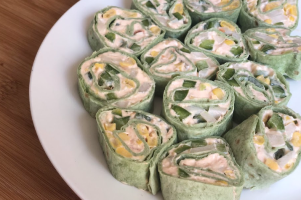 vegetable pinwheels on a plate